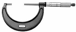 Starrett - 1-1/2 to 3-1/2" Range, 0.0001" Graduation, Mechanical Outside Micrometer - Ratchet Stop Thimble, 2-5/8" Throat Depth, Accurate to 0.0001" - Exact Tooling