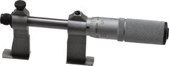 Starrett - 1-1/2 to 2-1/2 Inch Inside Measurement, Satin Chrome Finish, Mechanical Groove Micrometer - 0.001 Inch Graduation, 0.0002 Inch Accuracy, 5/64 Inch Groove Depth, Friction Thimble, Includes Lock Screw - Exact Tooling