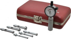 Starrett - 7 Anvil, 0.217 to 19/32" Dial Bore Gage Set - 0.0001" Graduation, 1-1/2" Gage Depth - Exact Tooling