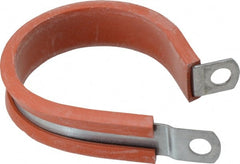 Made in USA - 1-3/4" Pipe, 1-3/4" Rod, Cushion Clamp - Gray & Red, Galvanized Steel & Silcone Cushion - Exact Tooling