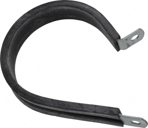 Made in USA - 2" Pipe, 2" Rod, Cushion Clamp - Gray & Black, Galvanized Steel & EPDM Cushion - Exact Tooling