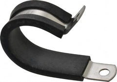 Made in USA - 1" Pipe, 1" Rod, Cushion Clamp - Gray & Black, Grade 304 Stainless Steel & EPDM Cushion - Exact Tooling