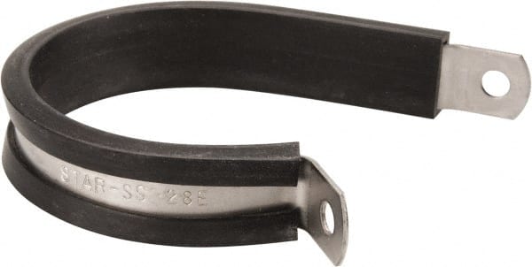 Made in USA - 1-3/4" Pipe, 1-3/4" Rod, Cushion Clamp - Gray & Black, Grade 304 Stainless Steel & EPDM Cushion - Exact Tooling