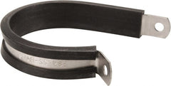 Made in USA - 1-3/4" Pipe, 1-3/4" Rod, Cushion Clamp - Gray & Black, Grade 304 Stainless Steel & EPDM Cushion - Exact Tooling