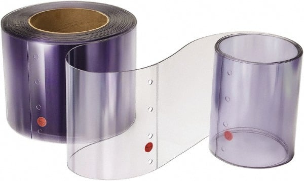 TMI, LLC - Clear Smooth Rip-A-Strip Roll Dock Curtain Strips - 8" Wide x 8' Long x 0.08" Thick, Vinyl - Exact Tooling