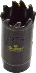 Starrett - 1" Diam, 1-5/8" Cutting Depth, Hole Saw - Carbide-Tipped Saw, Toothed Edge - Exact Tooling