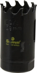 Starrett - 1-1/8" Diam, 1-5/8" Cutting Depth, Hole Saw - Carbide-Tipped Saw, Toothed Edge - Exact Tooling