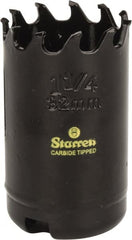 Starrett - 1-1/4" Diam, 1-5/8" Cutting Depth, Hole Saw - Carbide-Tipped Saw, Toothed Edge - Exact Tooling