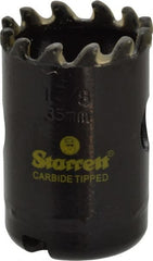 Starrett - 1-3/8" Diam, 1-5/8" Cutting Depth, Hole Saw - Carbide-Tipped Saw, Toothed Edge - Exact Tooling