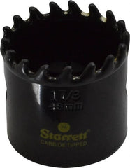 Starrett - 1-7/8" Diam, 1-5/8" Cutting Depth, Hole Saw - Carbide-Tipped Saw, Toothed Edge - Exact Tooling