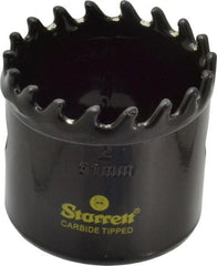 Starrett - 2" Diam, 1-5/8" Cutting Depth, Hole Saw - Carbide-Tipped Saw, Toothed Edge - Exact Tooling