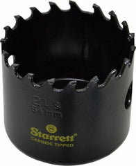 Starrett - 2-1/8" Diam, 1-5/8" Cutting Depth, Hole Saw - Carbide-Tipped Saw, Toothed Edge - Exact Tooling
