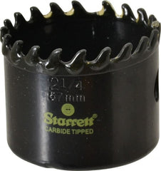 Starrett - 2-1/4" Diam, 1-5/8" Cutting Depth, Hole Saw - Carbide-Tipped Saw, Toothed Edge - Exact Tooling
