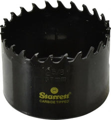 Starrett - 2-5/8" Diam, 1-5/8" Cutting Depth, Hole Saw - Carbide-Tipped Saw, Toothed Edge - Exact Tooling