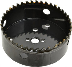 Starrett - 4-1/2" Diam, 1-5/8" Cutting Depth, Hole Saw - Carbide-Tipped Saw, Toothed Edge - Exact Tooling