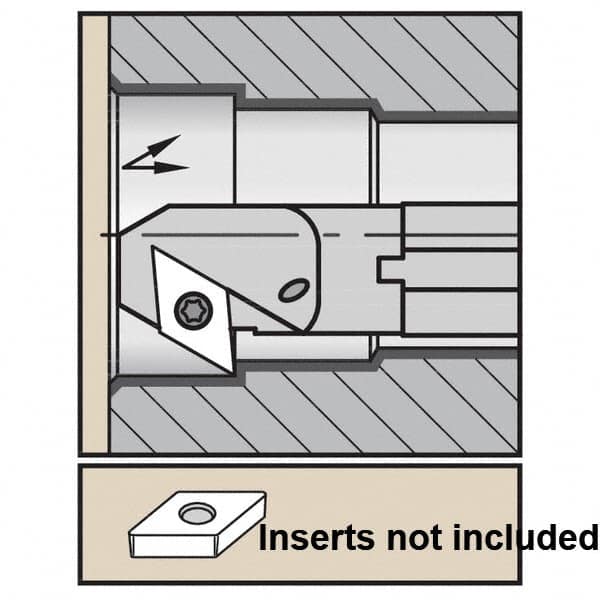 Kennametal - 18.54mm Min Bore Diam, 8" OAL, 1/2" Shank Diam, A-SDXC Indexable Boring Bar - DC.. Insert, Screw Holding Method - Exact Tooling