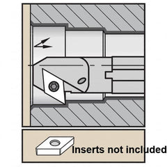 Kennametal - 18.54mm Min Bore Diam, 8" OAL, 1/2" Shank Diam, A-SDXC Indexable Boring Bar - DC.. Insert, Screw Holding Method - Exact Tooling