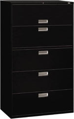 Hon - 42" Wide x 67" High x 19-1/4" Deep, 5 Drawer Roll-Out, Roll-Out Posting - Steel, Black - Exact Tooling