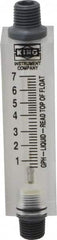 King - 1/4" FNPT Port Block Style, Inline Flowmeter - 100 Max psi, 7 GPH, Acrylic - Exact Tooling