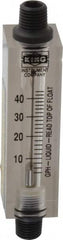 King - 1/4" FNPT Port Block Style, Inline Flowmeter - 100 Max psi, 44 GPH, Acrylic - Exact Tooling