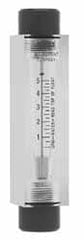 King - 1/4" FNPT Port Block Style, Inline Flowmeter - 125 Max psi, 20 SCFM, Acrylic - Exact Tooling