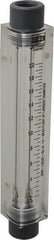 King - 1/2" FNPT Port Block Style, Inline Flowmeter - 100 Max psi, 2 GPM, Acrylic - Exact Tooling