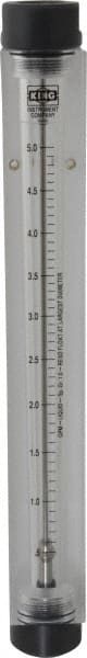 King - 3/4" FNPT Port Block Style, Inline Flowmeter - 100 Max psi, 5 GPM, Acrylic - Exact Tooling