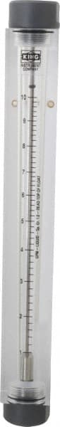 King - 3/4" FNPT Port Block Style, Inline Flowmeter - 100 Max psi, 10 GPM, Acrylic - Exact Tooling