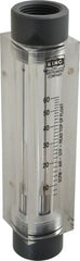 King - 1" FNPT Port Block Style, Inline Flowmeter - 125 Max psi, 60 SCFM, Acrylic - Exact Tooling