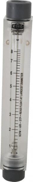 King - 1/2" FNPT Port Block Style, Inline Flowmeter - 125 Max psi, 8.2 SCFM, Acrylic - Exact Tooling
