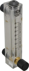 King - 1/2" M Port Block Style Panel Mount Flowmeter - 100 Max psi, 3.5 GPM, Acrylic - Exact Tooling