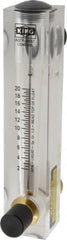 King - 1" M Port Block Style Panel Mount Flowmeter - 100 Max psi, 20 GPM, Acrylic - Exact Tooling