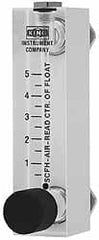 King - 1" M Port Block Style, Panel Mount Flowmeter - 125 Max psi, 40 SCFM, Acrylic - Exact Tooling