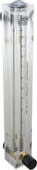 King - 1/2" F Port Block Style Panel Mount Flowmeter - 100 Max psi, 10 GPM, Acrylic - Exact Tooling