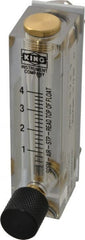 King - 1/4" F Port Block Style, Panel Mount Flowmeter - 125 Max psi, 4 SCFM, Acrylic - Exact Tooling