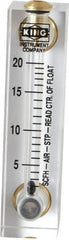 King - 1/4" FNPT Port Block Style, Panel Mount Flowmeter - 125 Max psi, 20 SCFH, Acrylic - Exact Tooling