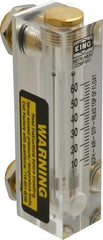 King - 1/4" FNPT Port Block Style, Panel Mount Flowmeter - 125 Max psi, 60 SCFH, Acrylic - Exact Tooling