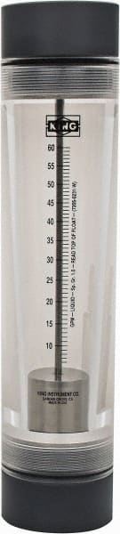 King - 2" FNPT Port Tube Flowmeter - 125 Max psi, 60 GPM, Acrylic - Exact Tooling