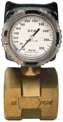 Made in USA - 3" NPT Port RCM Industries Flo-Gage Flowmeter - 180 Max psi, 40 to 300 GPM, Bronze - Exact Tooling