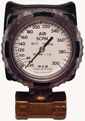 Made in USA - 1" NPT Port RCM Industries Flo-Gage Flowmeter - 180 Max psi, Bronze - Exact Tooling