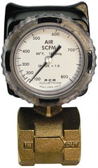 Made in USA - 2" NPT Port RCM Industries Flo-Gage Flowmeter - 180 Max psi, Bronze - Exact Tooling