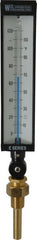 WGTC - 120°F, Industrial Thermometer with Standard Thermowell - 3-1/2 Inch Stem Length, 1-1/4 to 18 Inch Thread - Exact Tooling