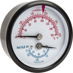 ENFM - 2-1/2" Dial, 1/4 Thread, Pressure Gauge - Center Back Connection Mount - Exact Tooling
