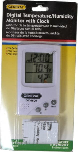 General - 5 to 122°F, 30 to 90% Humidity Range, Thermo-Hygrometer - Exact Tooling