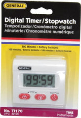 General - Minute Second Count Up and Down Timer - White - Exact Tooling