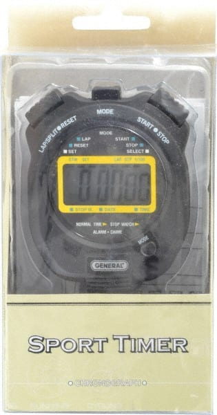 General - Small Display Stop Watch - Black - Exact Tooling