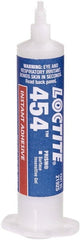 Loctite - 0.35 oz Syringe Clear Instant Adhesive - Series 454, 15 sec Working Time, 24 hr Full Cure Time, Bonds to Plastic & Rubber - Exact Tooling