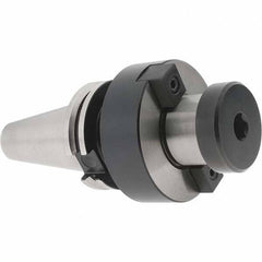 Iscar - CAT40 Taper Shank 1-1/2" Pilot Diam Shell Mill Holder - 2.406" Flange to Nose End Projection, Through-Spindle Coolant - Exact Tooling