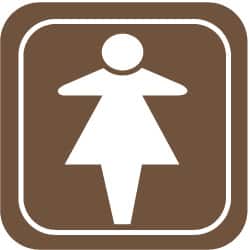 NMC - 3.5" Wide x 3.5" High, Acrylic Sign - White on Brown, Wall Mount - Exact Tooling