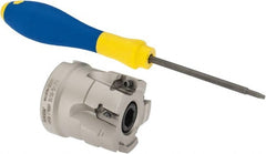 Iscar - 5 Inserts, 1-1/2" Cut Diam, 3/4" Arbor Diam, 0.39" Max Depth of Cut, Indexable Square-Shoulder Face Mill - 0/90° Lead Angle, 1.57" High, AP..1003.. & HM90 AP..1003.. Insert Compatibility, Series HM90 - Exact Tooling